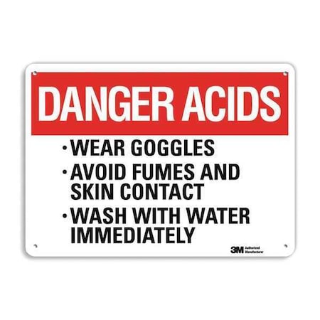 Lyle Plastic Danger Sign, 4 Holes, 14"x10", U3-1095-NP_14X10 U3-1095-NP_14X10