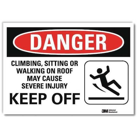 Lyle Danger Sign, 5 in H, 7 in W, Reflective Sheeting, Horizontal Rectangle, English, U3-1179-RD_7X5 U3-1179-RD_7X5