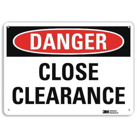 Lyle Danger, Close Clearance, 10 in x 14 in, Vertical Rectangle, Aluminum, U3-1180-RA_14X10 U3-1180-RA_14X10