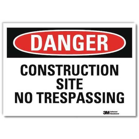 Lyle Danger Sign, 10 in H, 14 in W, Reflective Sheeting, Horizontal Rectangle, English, U3-1250-RD_14X10 U3-1250-RD_14X10