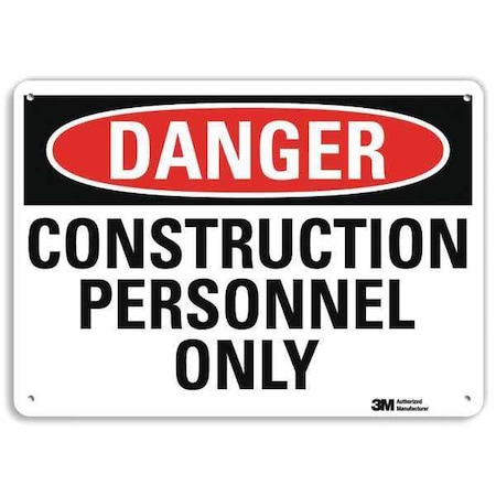Lyle Danger Sign, 10 in Height, 14 in Width, Aluminum, Vertical Rectangle, English U3-1247-NA_14x10