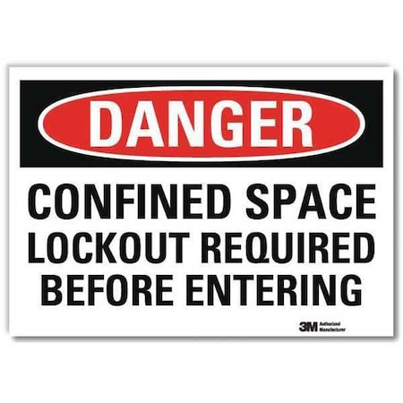 Lyle Danger Sign, Self-Adhesv Mount, 10inWx7inH, U3-1222-RD_10X7 U3-1222-RD_10X7