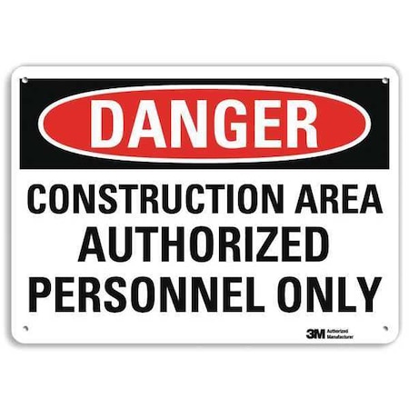 Lyle Danger Sign, 10 in Height, 14 in Width, Plastic, Horizontal Rectangle, English U3-1239-NP_14X10