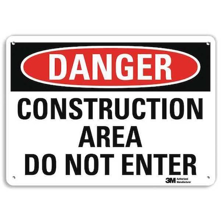Lyle Danger Sign, 10 in Height, 14 in Width, Plastic, Horizontal Rectangle, English U3-1240-NP_14X10