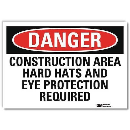 Lyle Danger Sign, Self-Adhesv Mount, 7inWx5inH, U3-1241-RD_7X5 U3-1241-RD_7X5