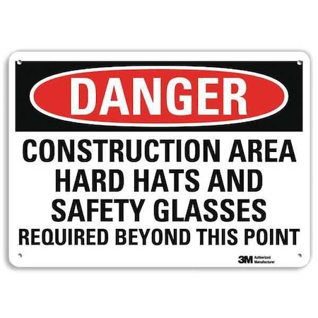 Lyle Plastic Danger Sign, 4 Holes, 10"x7", U3-1242-NP_10X7 U3-1242-NP_10X7