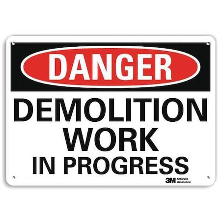 Lyle Danger Sign, 7 in Height, 10 in Width, Plastic, Vertical Rectangle, English U3-1292-NP_10X7