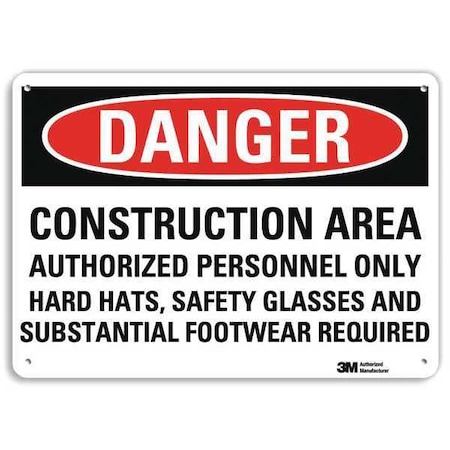 Lyle Plastic Danger Sign, 4 Holes, 14"x10", U3-1254-NP_14X10 U3-1254-NP_14X10
