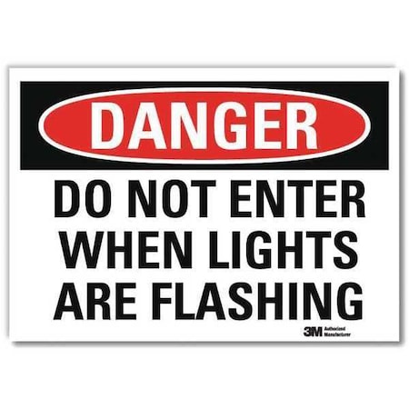 Lyle Danger Sign, Slf-Adhesv Mount, 14inWx10inH, 10 in Height, 14 in Width, Reflective Sheeting, English U3-1326-RD_14X10