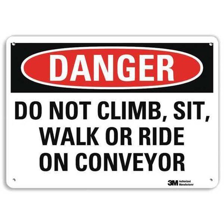 Lyle Danger Sign, 10 in Height, 14 in Width, Aluminum, Vertical Rectangle, English U3-1308-RA_14X10