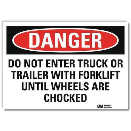 Lyle Danger Sign, 5 in H, 7 in W, Reflective Sheeting, Horizontal Rectangle, English, U3-1322-RD_7X5 U3-1322-RD_7X5