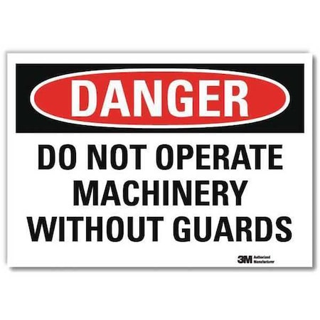 Lyle Danger Sign, 5 in Height, 7 in Width, Reflective Sheeting, Horizontal Rectangle, English U3-1339-RD_7X5