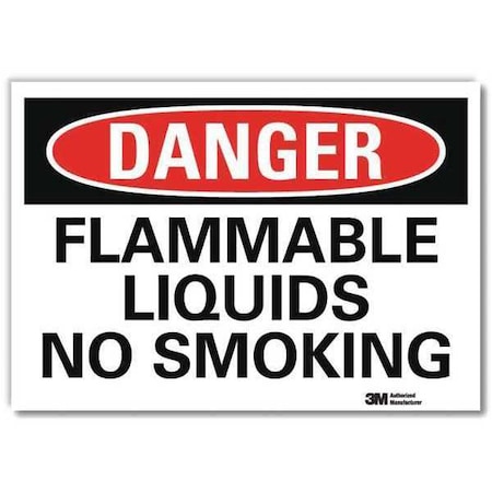 Lyle Danger No Smoking Sign, 7" H, 10" W, Reflective Sheeting, Vertical Rectangle, U3-1485-RD_10X7 U3-1485-RD_10X7