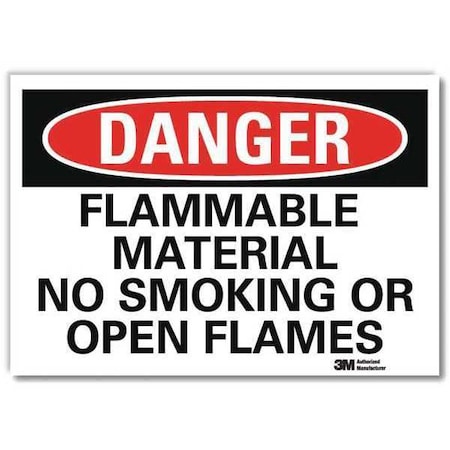 Lyle Danger No Smoking Sign, 5 in H, 7 in W, Reflective Sheeting, Horizontal Rectangle, U3-1496-RD_7X5 U3-1496-RD_7X5