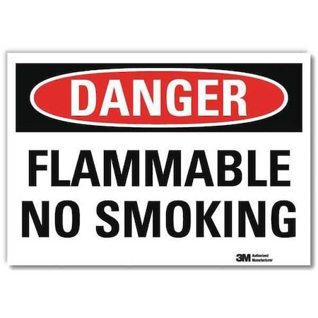 LYLE Danger No Smoking Sign, 10" H, 14 in W, Reflective Sheeting, Horizontal Rectangle, U3-1505-RD_14X10 U3-1505-RD_14X10