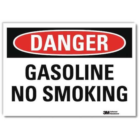 Lyle Danger No Smoking Sign, 7" H, 10" W, Reflective Sheeting, Vertical Rectangle, U3-1533-RD_10X7 U3-1533-RD_10X7