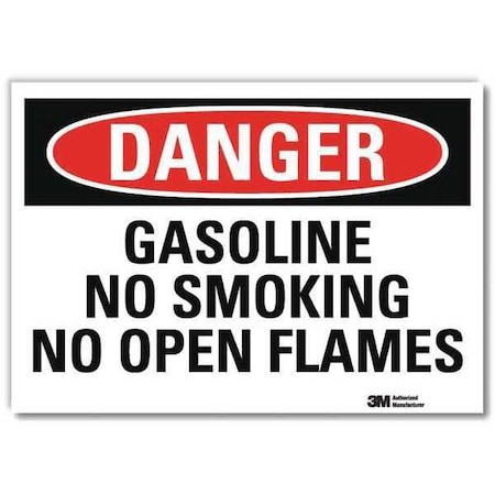 Lyle Danger No Smoking Sign, 10" H, 14 in W, Reflective Sheeting, Horizontal Rectangle, U3-1534-RD_14X10 U3-1534-RD_14X10