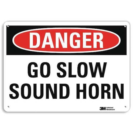 Lyle Danger, DANGER GO SLOW SOUND HORN, 7 in x 10 in, Vertical Rectangle, Plastic, U3-1538-NP_10X7 U3-1538-NP_10X7