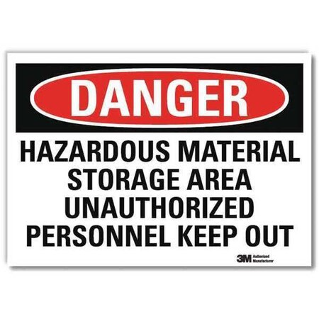 Lyle Danger Sign, 7 in H, 10 in W, Reflective Sheeting, Vertical Rectangle, English, U3-1573-RD_10X7 U3-1573-RD_10X7