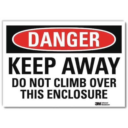 Lyle Danger Sign, 10 in H, 14 in W, Reflective Sheeting, Horizontal Rectangle, English, U3-1683-RD_14X10 U3-1683-RD_14X10