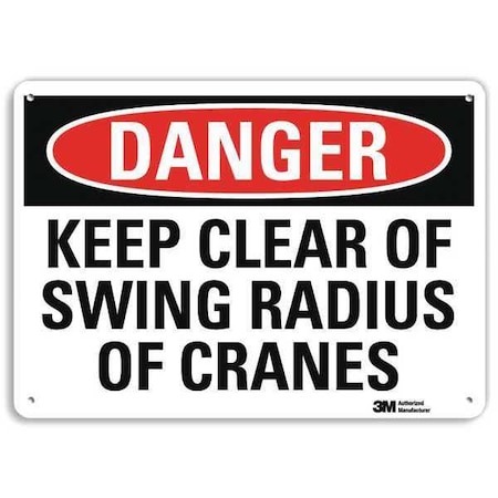 Lyle Danger Sign, 7 in Height, 10 in Width, Plastic, Vertical Rectangle, English U3-1690-NP_10X7