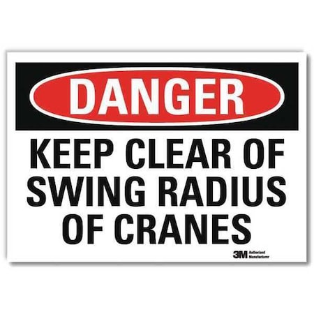 Lyle Danger Sign, 7 in Height, 10 in Width, Reflective Sheeting, Vertical Rectangle, English U3-1690-RD_10X7