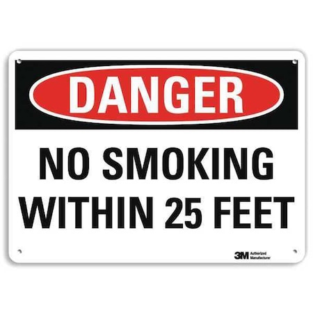 Lyle Danger No Smoking Sign, 7" H, 10" W, Vertical Rectangle, English, U3-1862-RA_10X7 U3-1862-RA_10X7