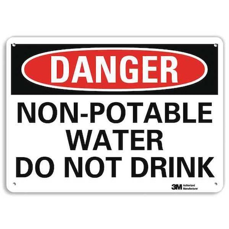 Lyle Danger, Non-Potable Water Do Not Drink, 7 in x 10 in, Vertical Rectangle, Plastic, U3-1876-NP_10X7 U3-1876-NP_10X7