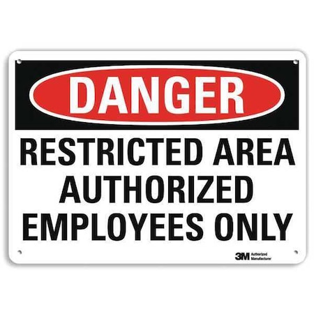 Lyle Danger Sign, 10 in H, 14 in W, Aluminum, Vertical Rectangle, English, U3-1952-RA_14X10 U3-1952-RA_14X10