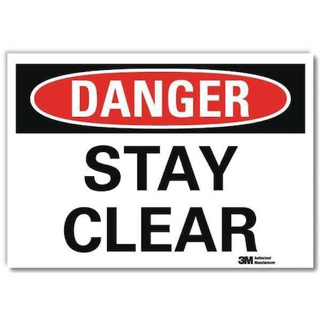 Lyle Danger Sign, 10 in H, 14 in W, Reflective Sheeting, Horizontal Rectangle, English, U3-1992-RD_14X10 U3-1992-RD_14X10