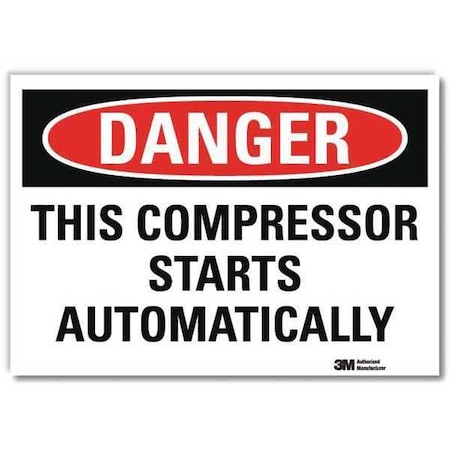 Lyle Danger Sign, 7 in Height, 10 in Width, Reflective Sheeting, Vertical Rectangle, English U3-2004-RD_10X7