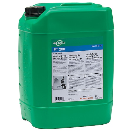 Walter Surface Technologies FT 200 Fast Drying Surface Cleaner, 5.3 gal Ready-to-use, Non-dilutable, Liquid 53G177
