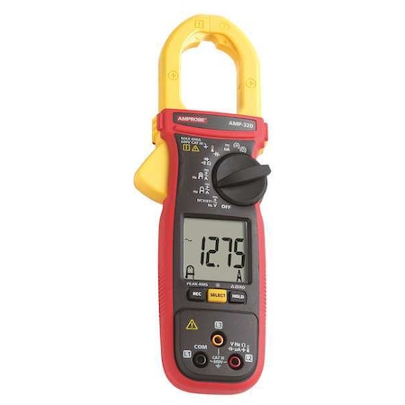 Amprobe Digital Clamp Meter, LCD, 600 A, 1.4 in (36 mm) Jaw Capacity, CAT III 600V Safety Rating AMP-320