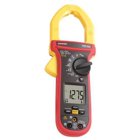 Amprobe Digital Clamp Meter, LCD, 1,000 A, 2.0 in (51 mm) Jaw Capacity AMP-330