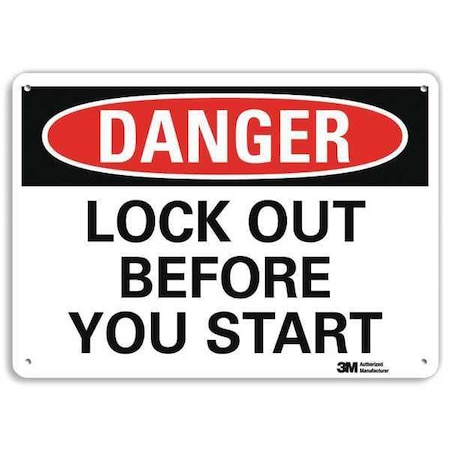 Lyle Danger Sign, 7 in Height, 10 in Width, Plastic, Vertical Rectangle, English U3-1761-NP_10X7