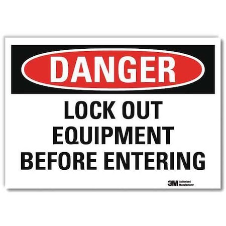 Lyle Danger Sign, 5 in Height, 7 in Width, Reflective Sheeting, Horizontal Rectangle, English U3-1763-RD_7X5