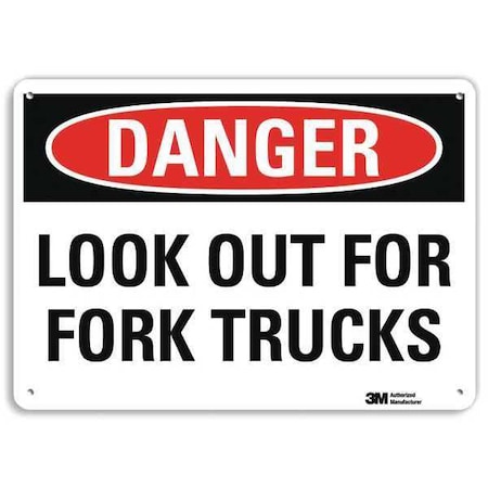 Lyle Danger Sign, 10 in H, 14 in W, Aluminum, Horizontal Rectangle, English, U3-1773-NA_14x10 U3-1773-NA_14x10