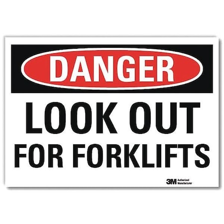 Lyle Danger Sign, 10 in H, 14 in W, Reflective Sheeting, Horizontal Rectangle, English, U3-1774-RD_14X10 U3-1774-RD_14X10