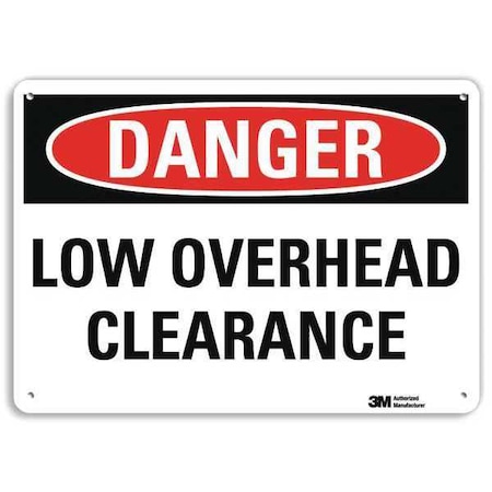 Lyle Danger, Low Overhead Clearance, 10 in x 14 in, Vertical Rectangle, Aluminum, U3-1781-RA_14X10 U3-1781-RA_14X10