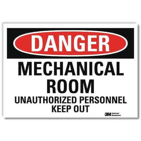 Lyle Danger Sign, 7 in H, 10 in W, Reflective Sheeting, Vertical Rectangle, English, U3-1786-RD_10X7 U3-1786-RD_10X7