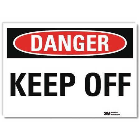 Lyle Danger Sign, 5 in H, 7 in W, Reflective Sheeting, Horizontal Rectangle, English, U3-1715-RD_7X5 U3-1715-RD_7X5