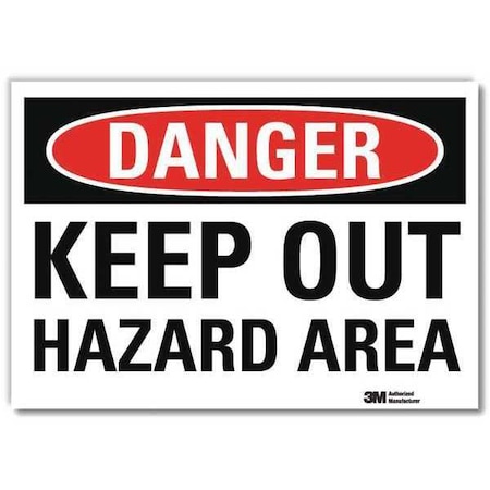 Lyle Danger Sign, 7 in Height, 10 in Width, Reflective Sheeting, Vertical Rectangle, English U3-1724-RD_10X7