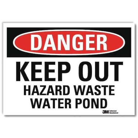 Lyle Danger Sign, 5 in H, 7 in W, Horizontal Rectangle, English, U3-1726-RD_7X5 U3-1726-RD_7X5