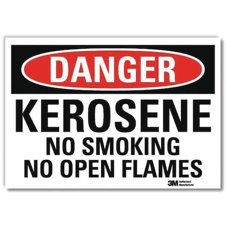 Lyle Danger No Smoking Sign, 10" H, 14 in W, Reflective Sheeting, Horizontal Rectangle, U3-1732-RD_14X10 U3-1732-RD_14X10