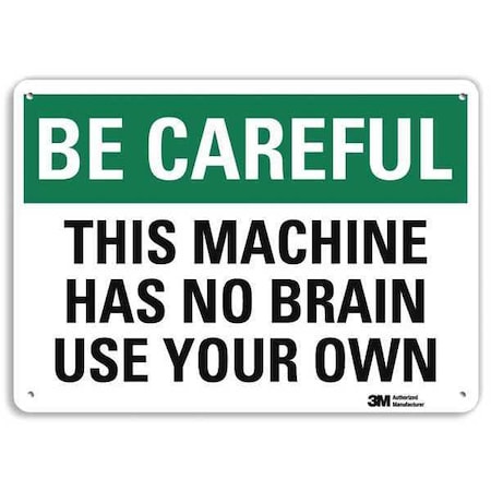 Lyle Caution Sign, 10 in Height, 14 in Width, Plastic, Horizontal Rectangle, English U7-1045-NP_14X10