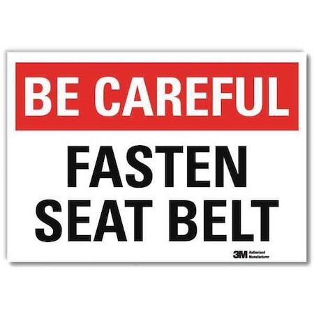 Lyle Reflective Seat Belt Label, 10 in H, 14 in W, Aluminum, Horizontal Rectangle, U7-1013-RD_14X10 U7-1013-RD_14X10