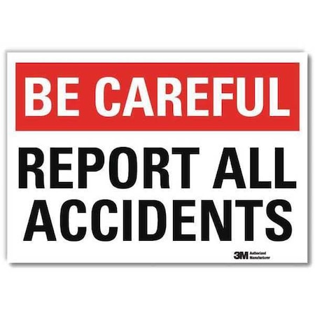 Lyle Safety Decal, 10 in H, 14 in W, Reflective Sheeting, English, U7-1025-RD_14X10 U7-1025-RD_14X10