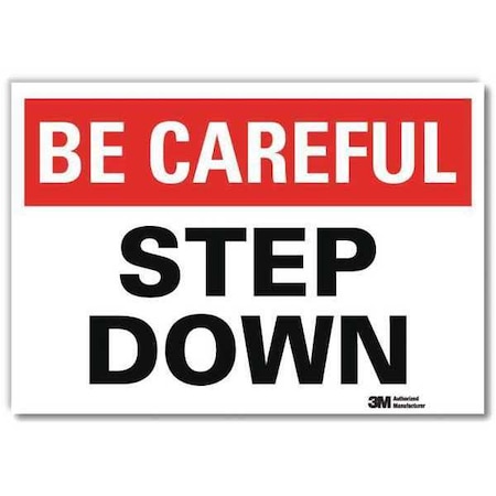 Lyle Safety Decal, 5 in H, 7 in W, Reflective Sheeting, Horizontal Rectangle, English, U7-1038-RD_7X5 U7-1038-RD_7X5