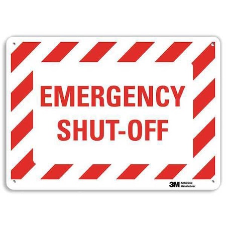 Lyle Emergency SHUT-OFF, 10 in x 14 in, Horizontal Rectangle, Aluminum, U7-1060-NA_14x10 U7-1060-NA_14x10