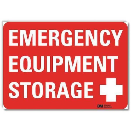 Lyle Emergency Equipment Storage, 5 in x 7 in, Horizontal Rectangle, Reflective Sheeting, U7-1070-RD_7X5 U7-1070-RD_7X5